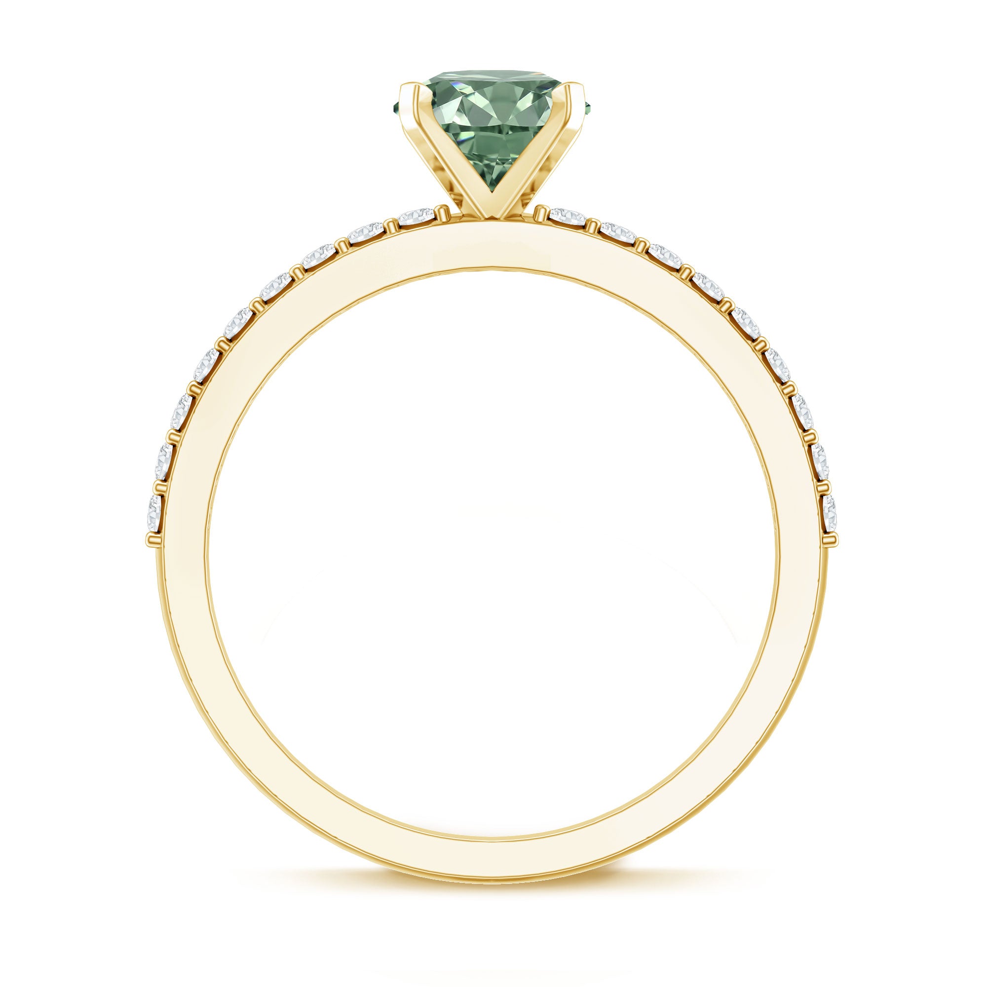 IGI Certified 1 Carat Lab Grown Green and White Diamond Engagement Ring Vivid Green - VS1 - Rosec Jewels