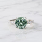 Round 2 Carat Lab Grown Green Diamond Engagement Ring with IGI Certificate Vivid Green - VS1 - Rosec Jewels