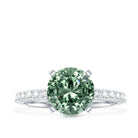 Round 2 Carat Lab Grown Green Diamond Engagement Ring with IGI Certificate Vivid Green - VS1 - Rosec Jewels