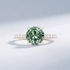 Round 2 Carat Lab Grown Green Diamond Engagement Ring with IGI Certificate Vivid Green - VS1 - Rosec Jewels