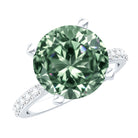 Rosec Jewels-IGI Certified Solitaire 5 Carat Lab Grown Green Diamond Engagement Ring with Side Stones