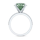 Rosec Jewels-IGI Certified Solitaire 5 Carat Lab Grown Green Diamond Engagement Ring with Side Stones