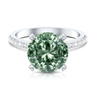 Rosec Jewels-IGI Certified Solitaire 5 Carat Lab Grown Green Diamond Engagement Ring with Side Stones