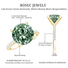 Rosec Jewels-IGI Certified Solitaire 5 Carat Lab Grown Green Diamond Engagement Ring with Side Stones