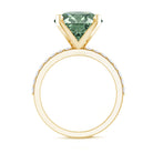 Rosec Jewels-IGI Certified Solitaire 5 Carat Lab Grown Green Diamond Engagement Ring with Side Stones