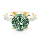 Rosec Jewels-IGI Certified Solitaire 5 Carat Lab Grown Green Diamond Engagement Ring with Side Stones