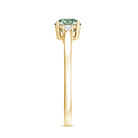 1 Carat IGI Certified Lab Grown Green and White Diamond Three Stone Engagement Ring Vivid Green - VS1 - Rosec Jewels