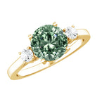 2 Carat Green Diamond Round Engagement Ring with IGI Certificate Vivid Green - VS1 - Rosec Jewels