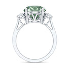 5 Carat Lab Grown Green Diamond Three Stone Engagement Ring with IGI Certificate Vivid Green - VS1 - Rosec Jewels