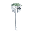 Rosec Jewels-IGI Certified 3 Carat Lab Grown Green Diamond Triple Stone Engagement Ring