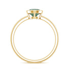Bezel Set 1 Carat Solitaire Engagement Ring with IGI Certified Lab Created Green Diamond Vivid Green - VS1 - Rosec Jewels