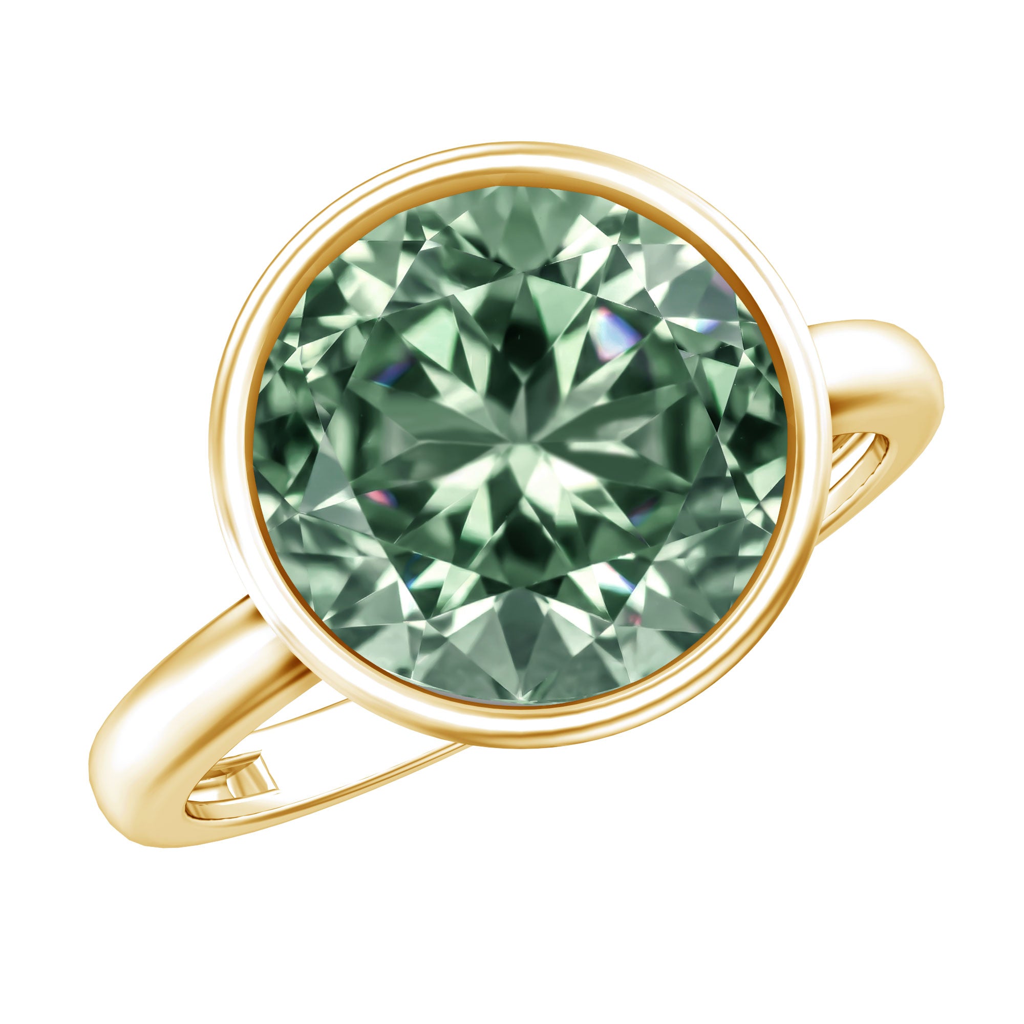 IGI Certified Solitaire Lab Grown Green Diamond Huge Engagement Ring 5 Carat Vivid Green - VS1 - Rosec Jewels