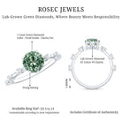 1 Carat Lab Grown Green Diamond Solitaire Engagement Ring IGI Certified Vivid Green - VS1 - Rosec Jewels