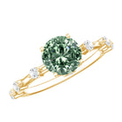 1 Carat Lab Grown Green Diamond Solitaire Engagement Ring IGI Certified Vivid Green - VS1 - Rosec Jewels