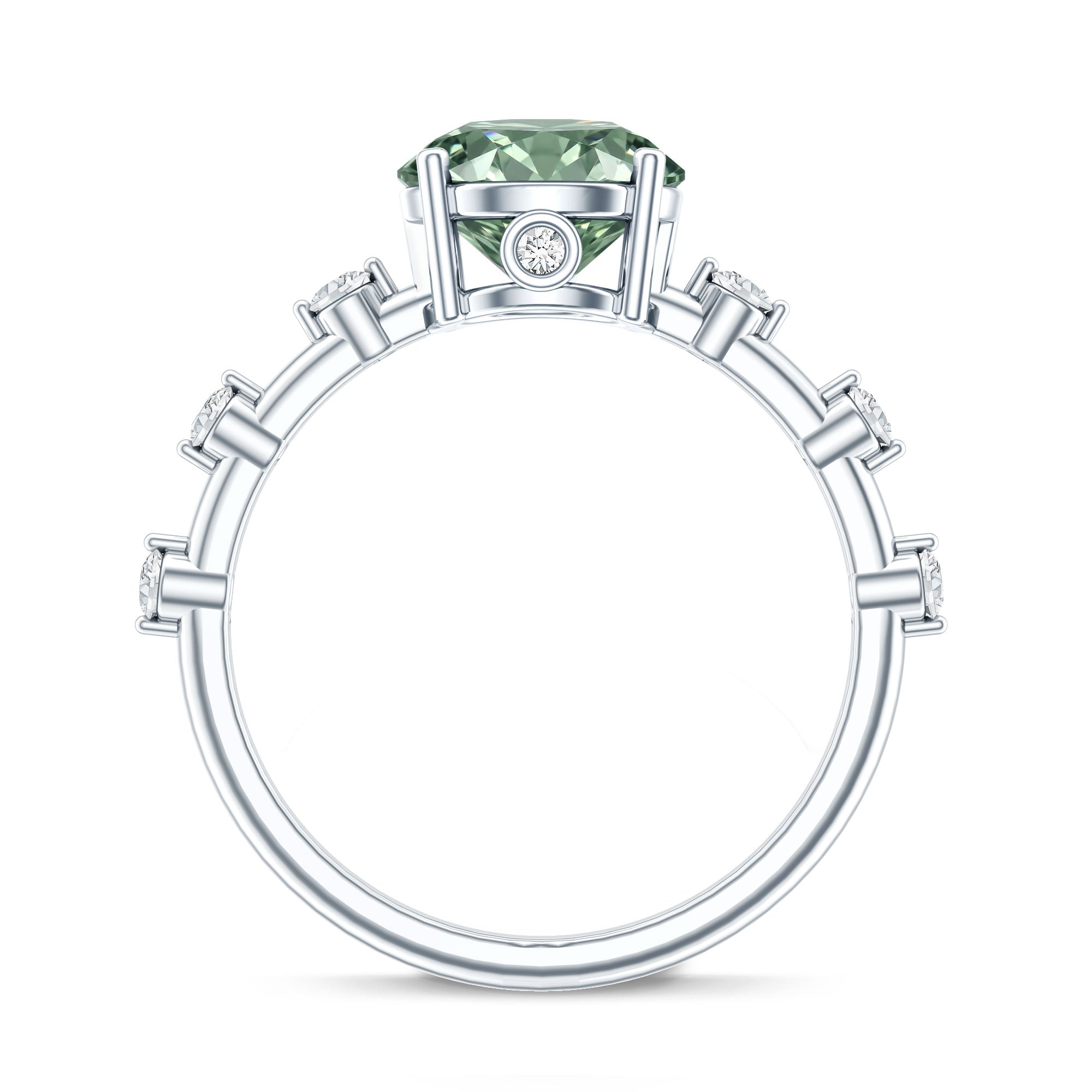 Lab Grown 2 Carat Green Diamond Engagement Ring with IGI Certificate Vivid Green - VS1 - Rosec Jewels