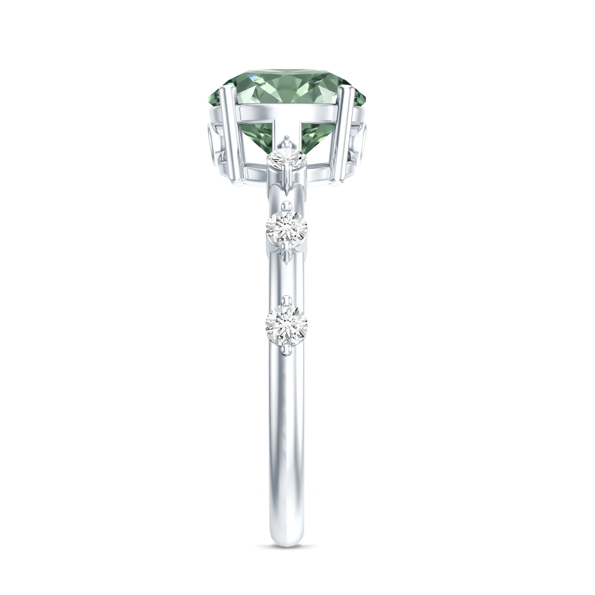 Lab Grown 2 Carat Green Diamond Engagement Ring with IGI Certificate Vivid Green - VS1 - Rosec Jewels