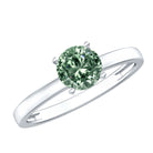 Rosec Jewels-IGI Certified 1 Carat Lab Grown Green Diamond Ring Solitaire