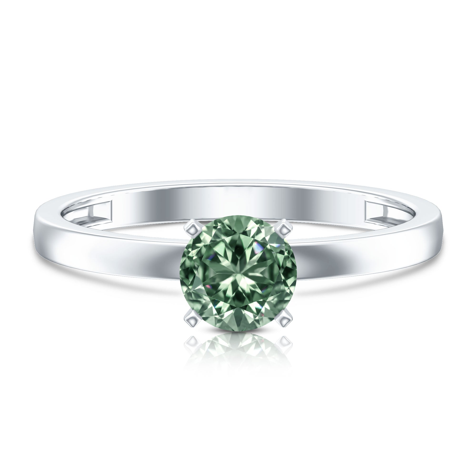 Rosec Jewels-IGI Certified 1 Carat Lab Grown Green Diamond Ring Solitaire