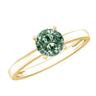 Rosec Jewels-IGI Certified 1 Carat Lab Grown Green Diamond Ring Solitaire