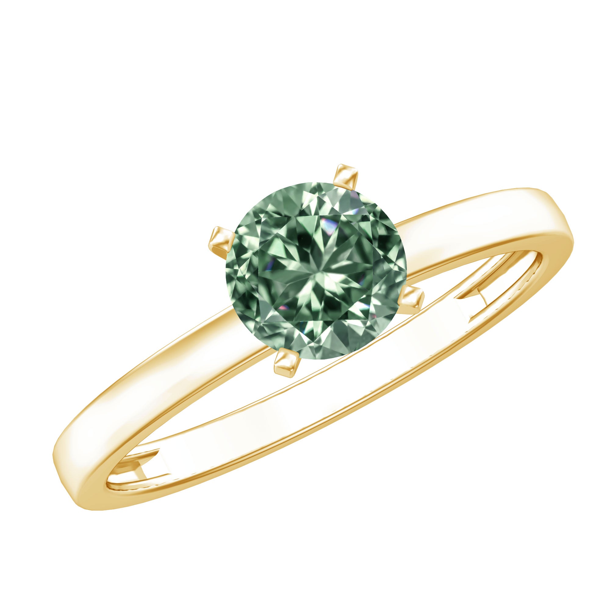 Rosec Jewels-IGI Certified 1 Carat Lab Grown Green Diamond Ring Solitaire