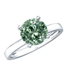 Rosec Jewels-IGI Certified 2 Carat Lab Grown Green Diamond Solitaire Engagement Ring in Peg Head Setting