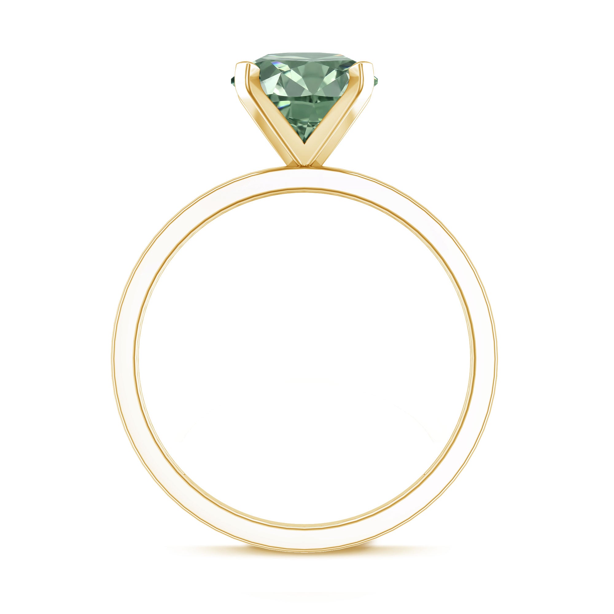 Rosec Jewels-IGI Certified 2 Carat Lab Grown Green Diamond Solitaire Engagement Ring in Peg Head Setting