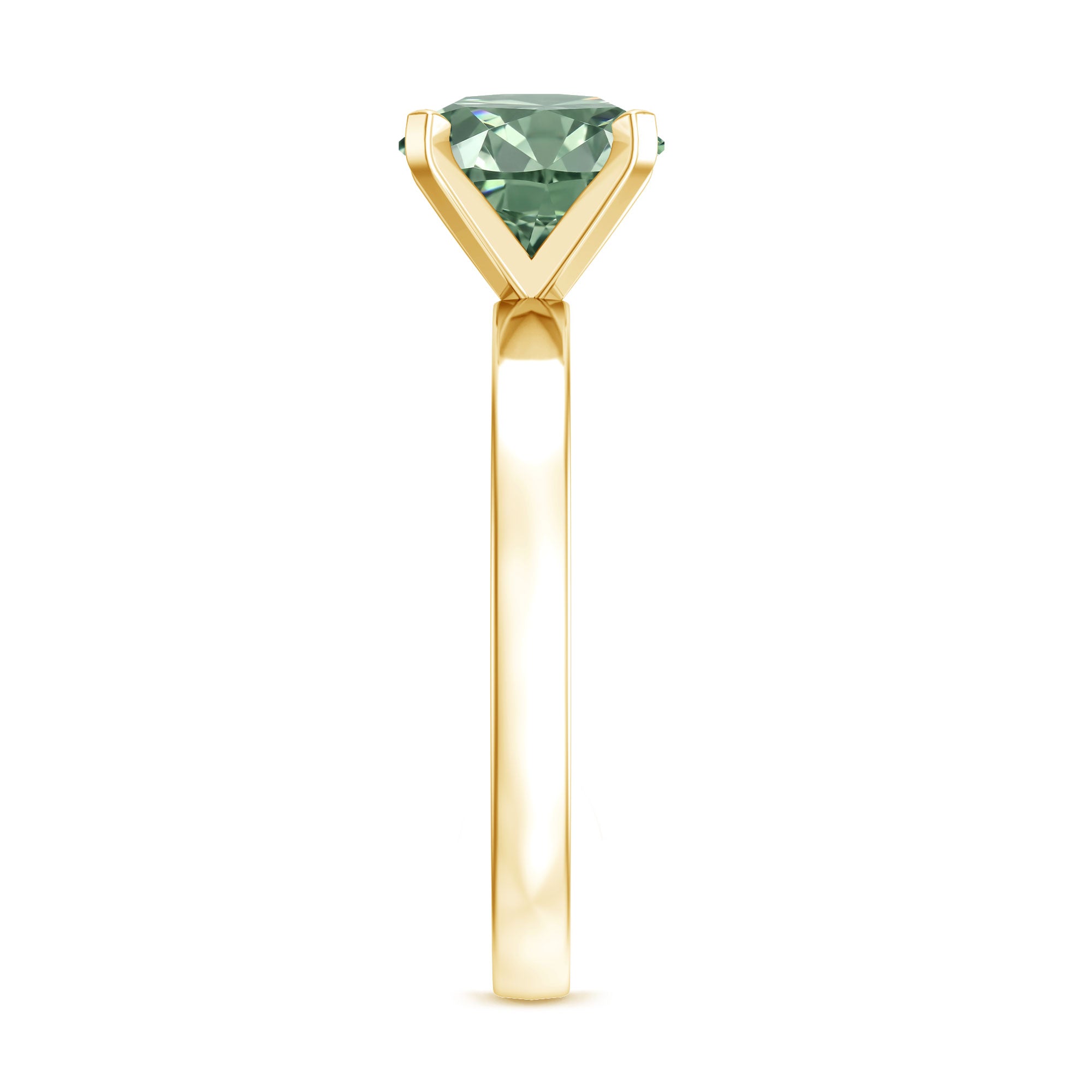 Rosec Jewels-IGI Certified 2 Carat Lab Grown Green Diamond Solitaire Engagement Ring in Peg Head Setting