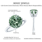 Rosec Jewels-IGI Certified Solitaire Lab Grown Green Diamond Big Engagement Ring 4 Carat