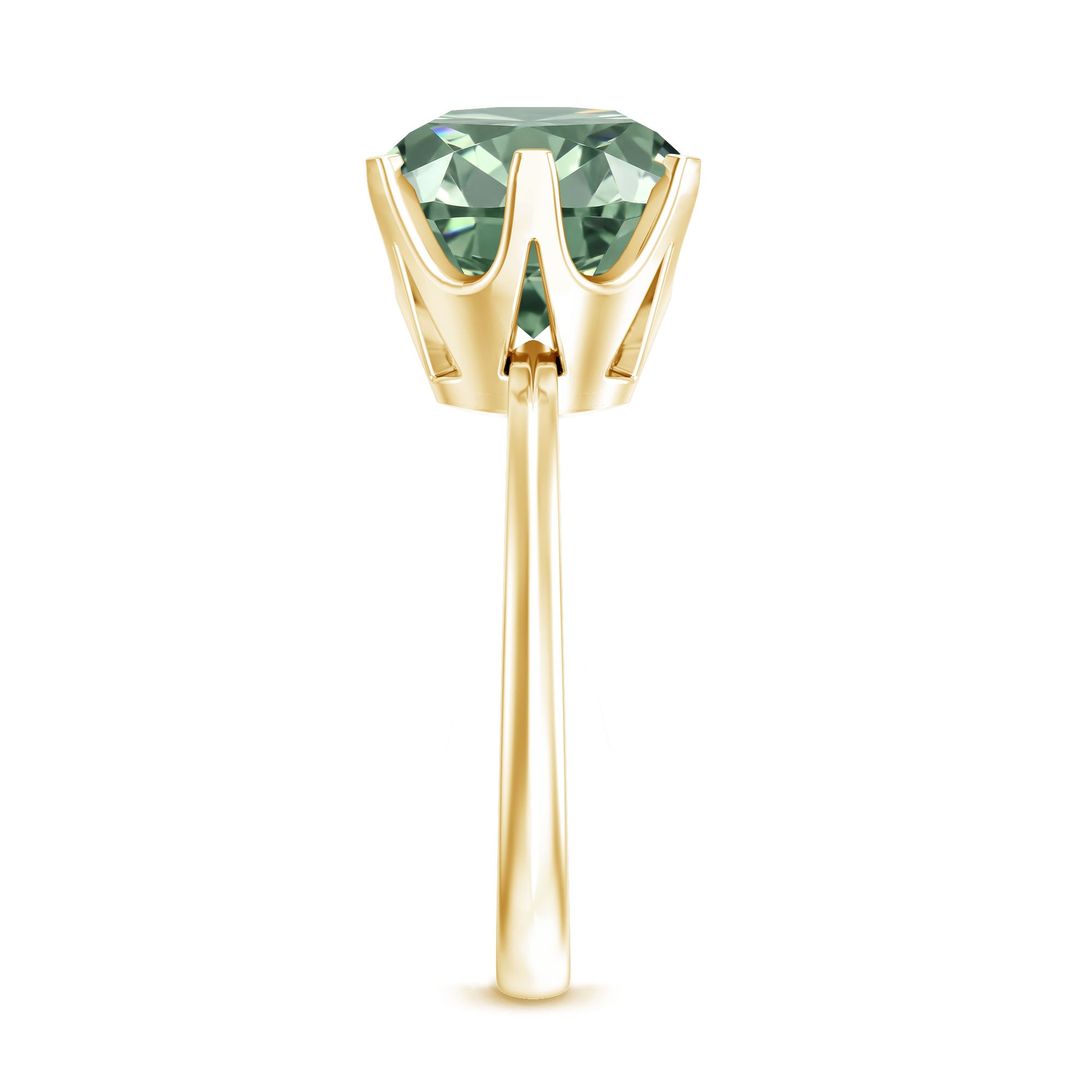 Rosec Jewels-IGI Certified Solitaire Lab Grown Green Diamond Big Engagement Ring 4 Carat
