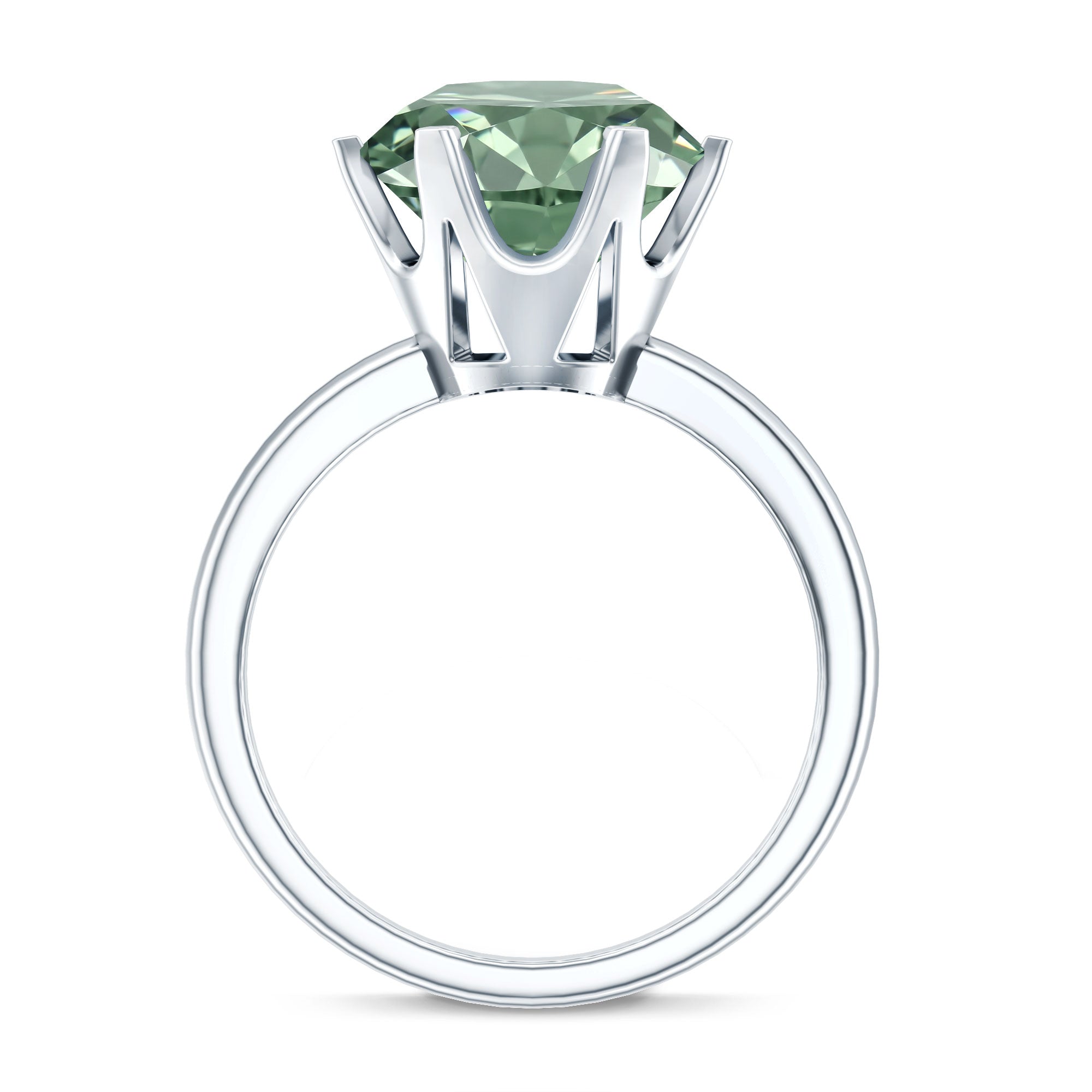 Rosec Jewels-Large 5 Carat Lab Grown Green Diamond Engagement Ring with IGI Certificate