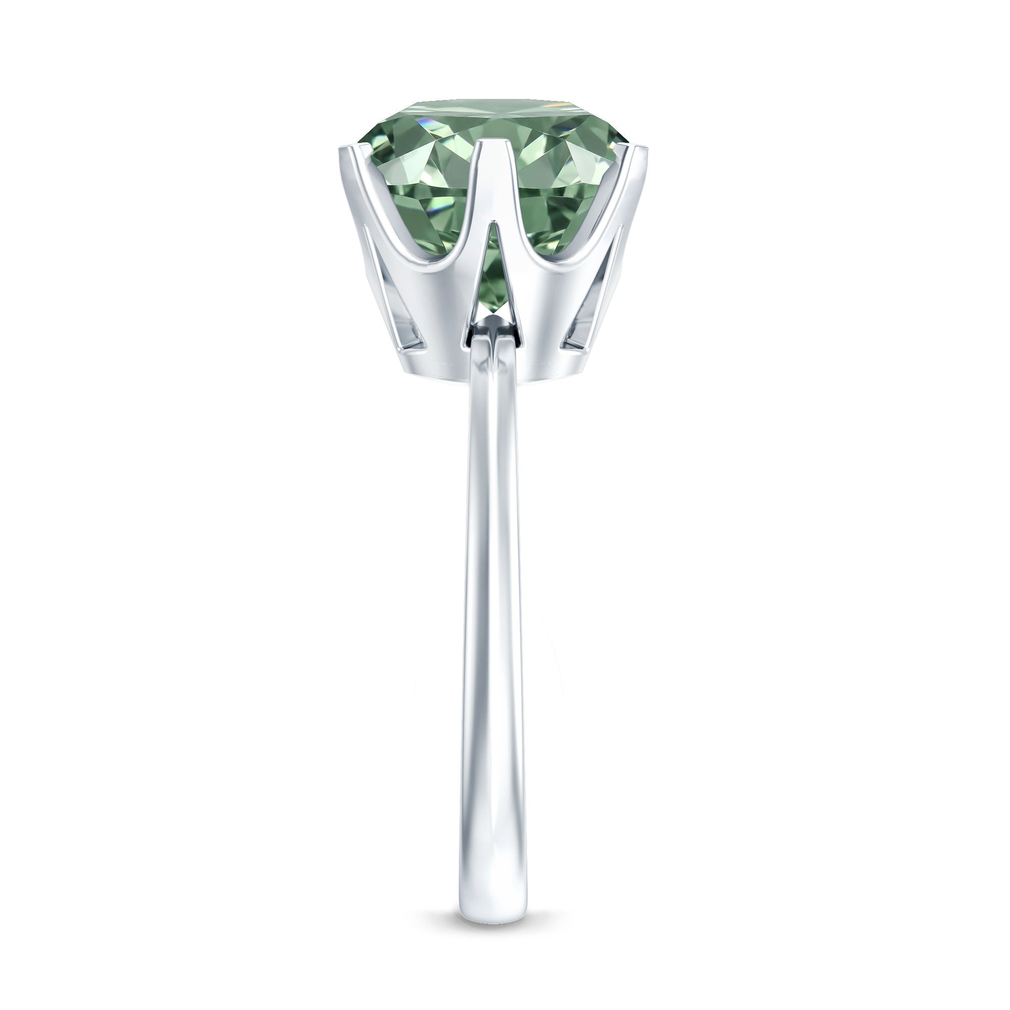Rosec Jewels-Large 5 Carat Lab Grown Green Diamond Engagement Ring with IGI Certificate