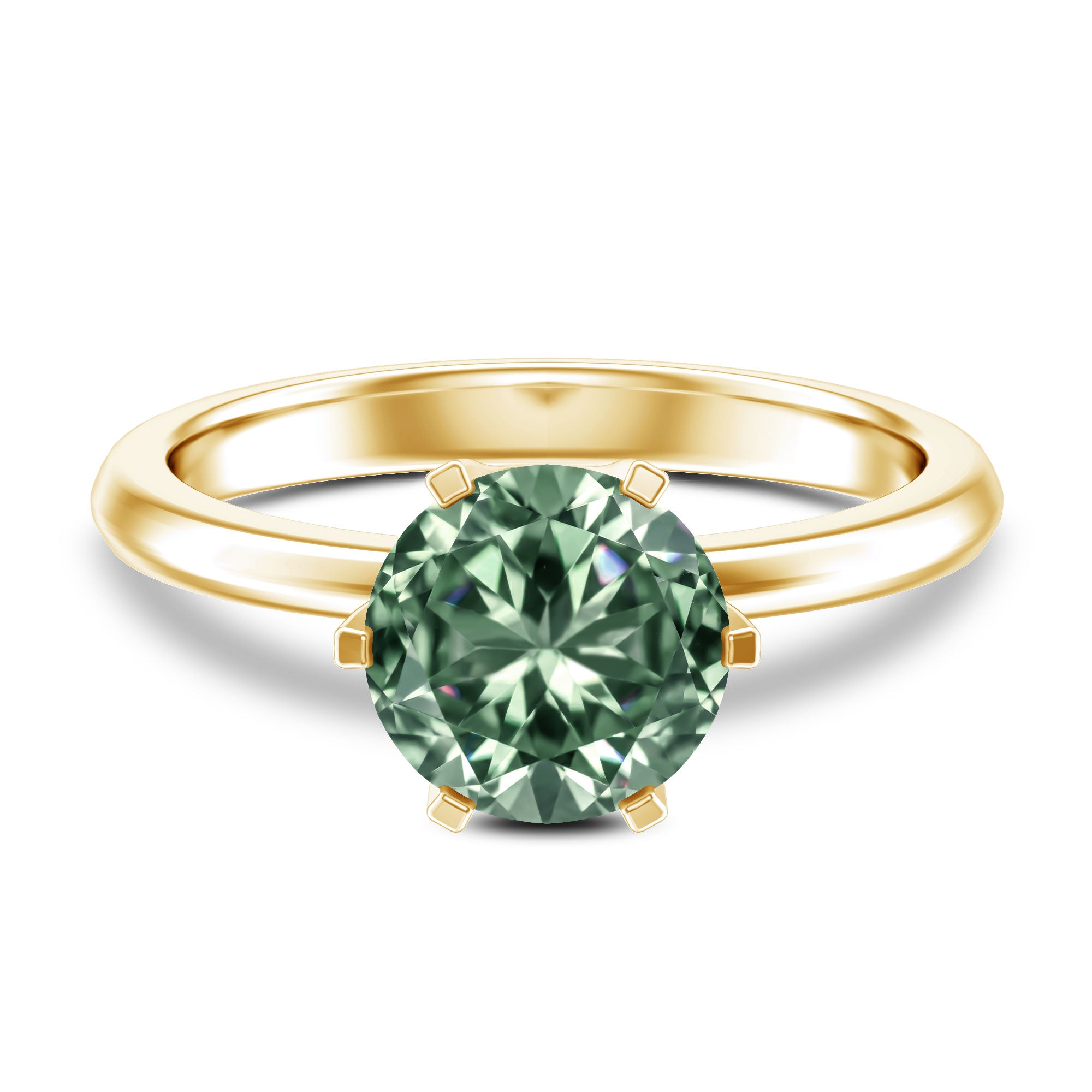 Rosec Jewels-2 Carat Lab Grown Vivid Green Diamond Solitaire Engagement Ring with IGI Certificate