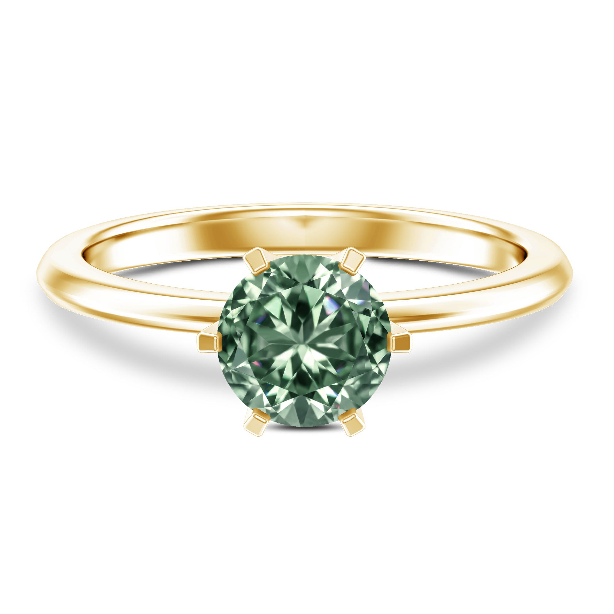 Rosec Jewels-Lab Grown Green Diamond 1 Carat Solitaire Ring with IGI Certificate