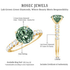 Round 2 Carat Lab Grown Green and White Diamond Engagement Ring with IGI Certificate Vivid Green - VS1 - Rosec Jewels