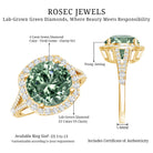 IGI Certified 4 Carat Lab Grown Green Diamond Statement Engagement Ring with Split Shank Vivid Green - VS1 - Rosec Jewels