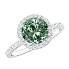 2 Carat IGI Certified Lab Grown Green Diamond Halo Engagement Ring for Women Vivid Green - VS1 - Rosec Jewels