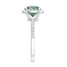 2 Carat IGI Certified Lab Grown Green Diamond Halo Engagement Ring for Women Vivid Green - VS1 - Rosec Jewels