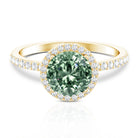 2 Carat IGI Certified Lab Grown Green Diamond Halo Engagement Ring for Women Vivid Green - VS1 - Rosec Jewels