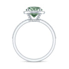IGI Certified Lab 3 Carat Green Diamond Engagement Ring with Halo Vivid Green - VS1 - Rosec Jewels