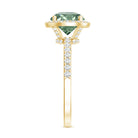 IGI Certified Lab 3 Carat Green Diamond Engagement Ring with Halo Vivid Green - VS1 - Rosec Jewels