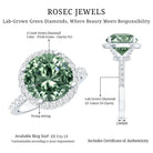 IGI Certified Lab Created Green Diamond Halo Engagement Ring 4 Carat Vivid Green - VS1 - Rosec Jewels