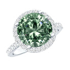 5 Carat Lab Grown Green and White Diamond Huge Engagement Ring with IGI Certificate Vivid Green - VS1 - Rosec Jewels