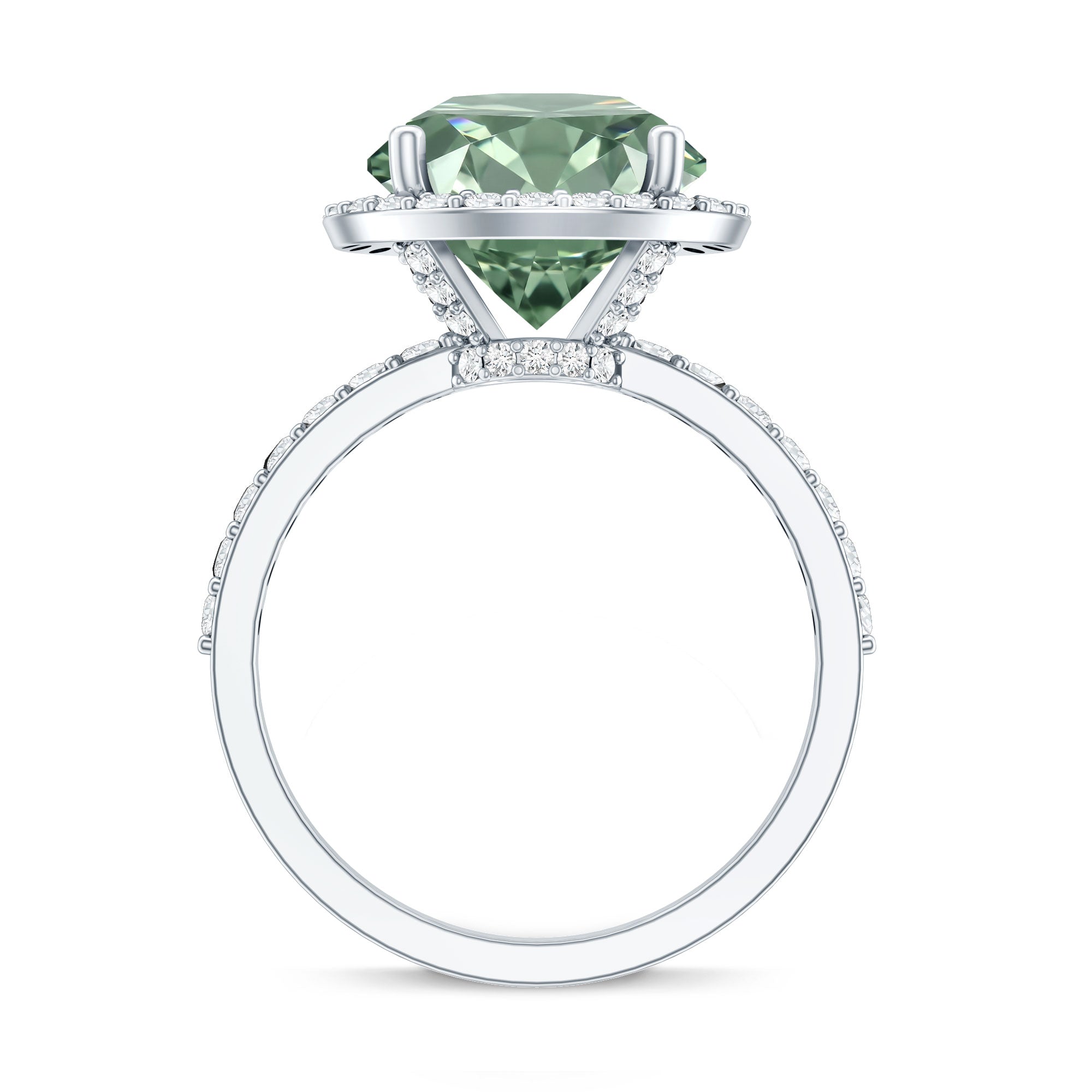 5 Carat Lab Grown Green and White Diamond Huge Engagement Ring with IGI Certificate Vivid Green - VS1 - Rosec Jewels