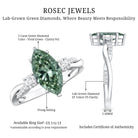 Rosec Jewels-2 Carat Marquise Cut Lab Green Diamond Crossover Engagement Ring with IGI Certificate
