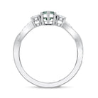 Rosec Jewels-2 Carat Marquise Cut Lab Green Diamond Crossover Engagement Ring with IGI Certificate