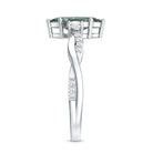 Rosec Jewels-2 Carat Marquise Cut Lab Green Diamond Crossover Engagement Ring with IGI Certificate
