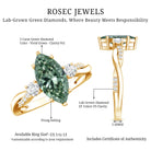 Rosec Jewels-2 Carat Marquise Cut Lab Green Diamond Crossover Engagement Ring with IGI Certificate