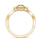 Rosec Jewels-2 Carat Marquise Cut Lab Green Diamond Crossover Engagement Ring with IGI Certificate