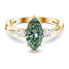 Rosec Jewels-2 Carat Marquise Cut Lab Green Diamond Crossover Engagement Ring with IGI Certificate