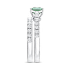 IGI Certified 1 Carat Princess Cut Lab Grown Green Diamond Bridal Ring Set Vivid Green - VS1 - Rosec Jewels